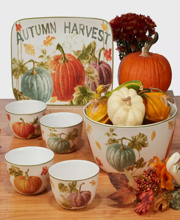 Certified International Autumn Harvest Ice Cream Bowl Set of 4