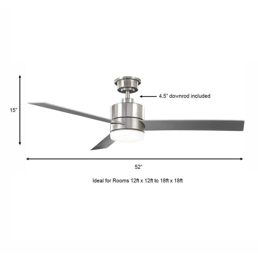 Hampton Bay Madison 52 in Integrated LED Brushed Nickel Ceiling Fan with Light and Remote Control with Color Changing Technology