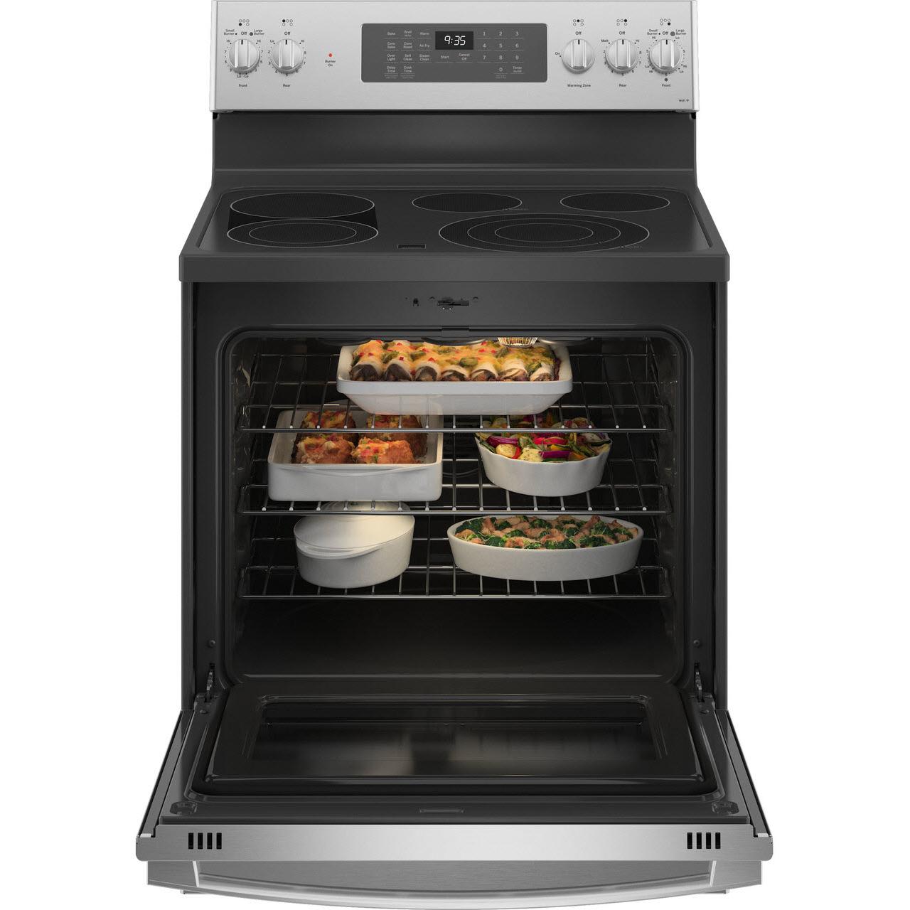 GE Profile 30-inch Freestanding Electric Range with True European Convection Technology PB935YPFS