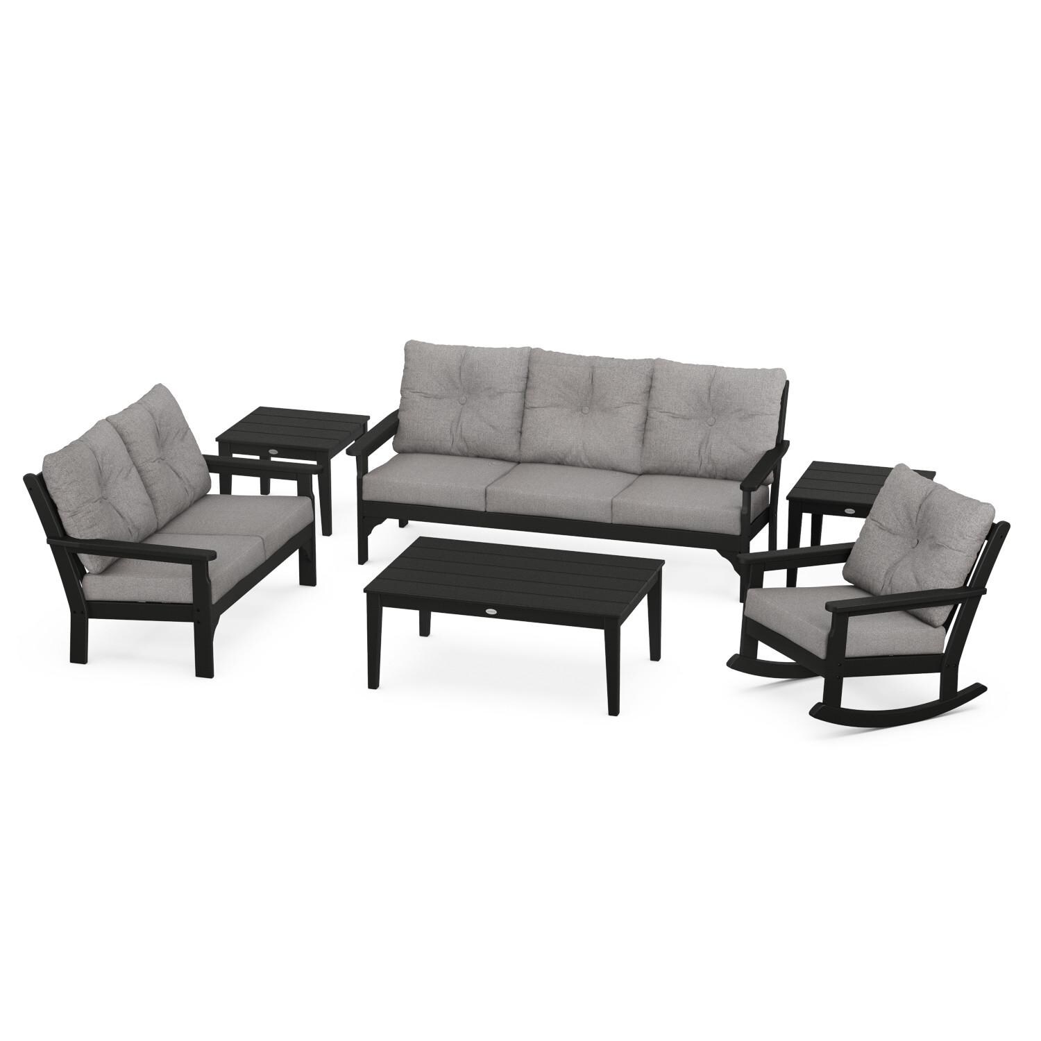 POLYWOOD Vineyard 6-Piece Deep Seating Set w/ Rocker