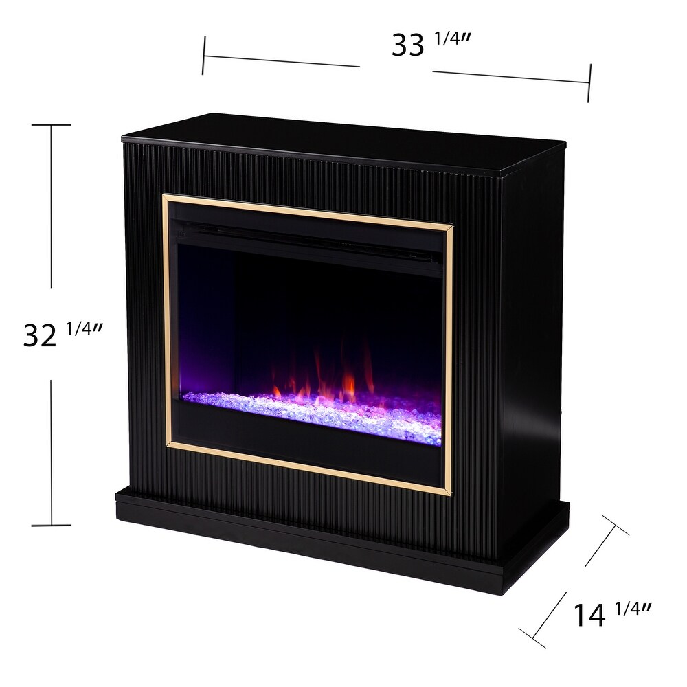 Camarosa Contemporary Black Wood Color Changing Fireplace