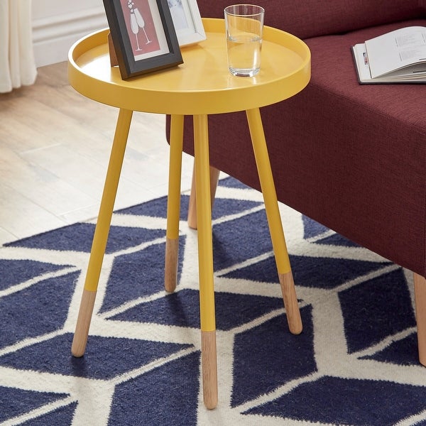 Marcella Paint-Dipped Round Tray-Top Side Table by iNSPIRE Q MODERN