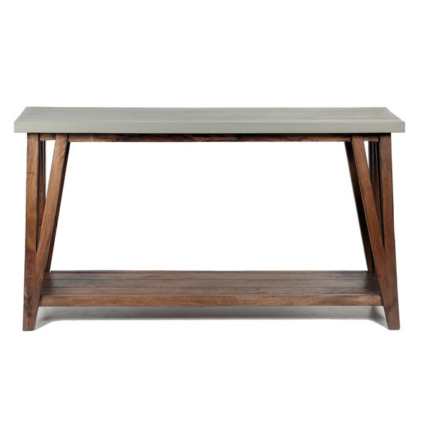 Carbon Loft Omer 52-inch Concrete Top Wood Console Table