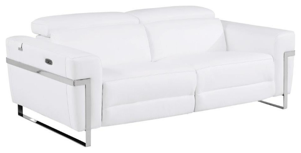 Prato Genuine Italian Leather Modern Loveseat   Contemporary   Loveseats   by Luxuriant Furniture  Houzz