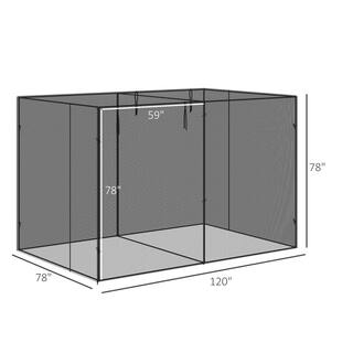 Outsunny 78 in. H Walk-In Crop Cage 845-795V00BK