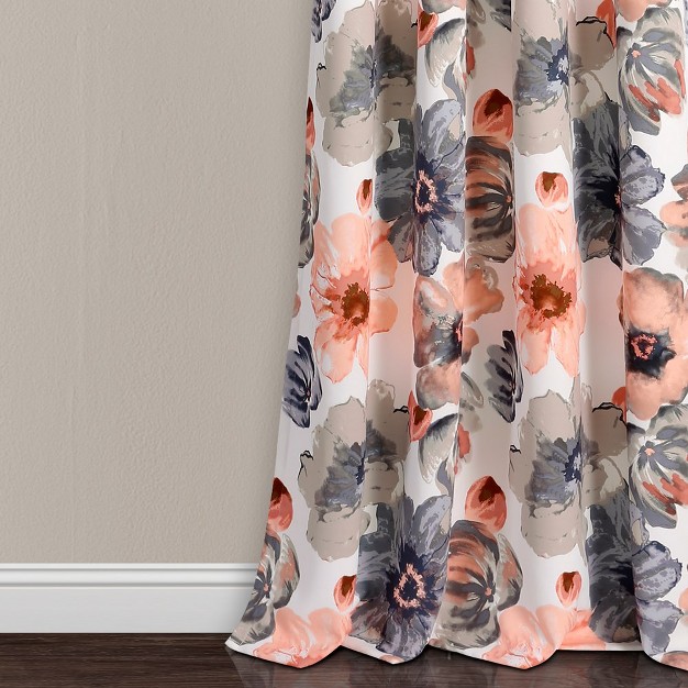 Home Boutique Leah Room Darkening Window Curtains Set Coral And Gray 52 X 84