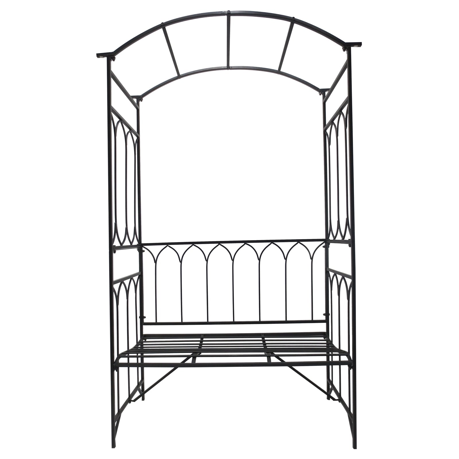 Outsunny 21" Black Metal and Steel Arbor