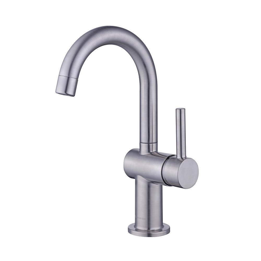 Glacier Bay Dorind Single Hole Single-Handle Deck Mount High-Arc Bathroom Faucet in Brushed Nickel HD67108W-6004