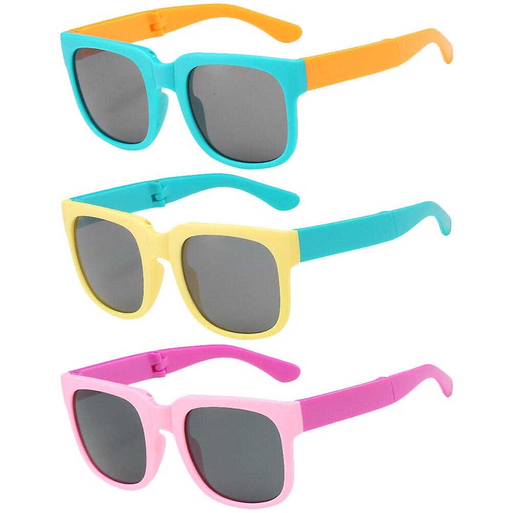 3 Pairs Kids Sunglasses Children Sunglasses Folding Sunglasses Decorative Sunglasses For Beach