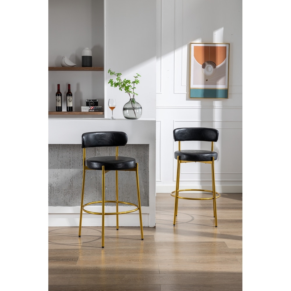 2pcs Bar Stools with Back and Footrest  Modern Armless Bar Height Stool Chairs   N/A