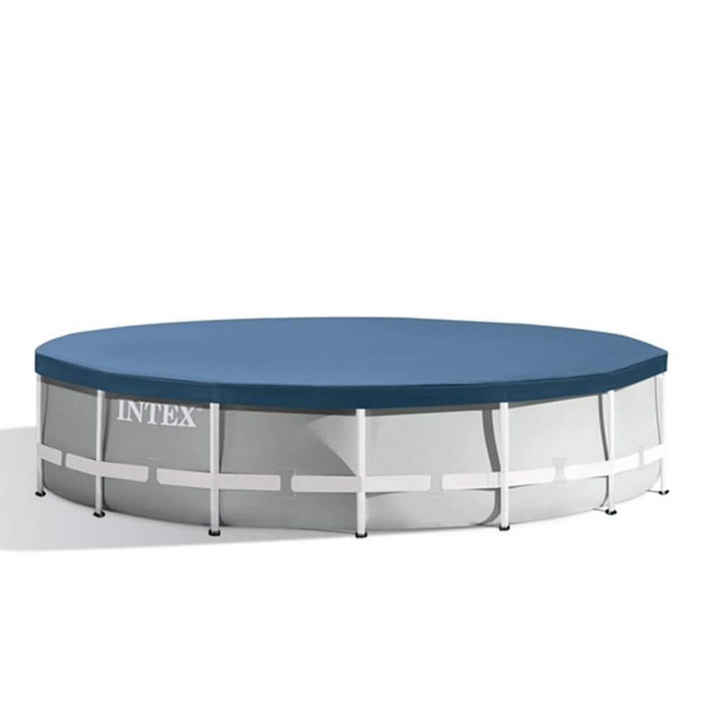 INTEX 15 ft. x 42 in. Round Prism Frame Above Ground Swimming Pool Set & Pool Filter Pump 26723EH + 28637EG