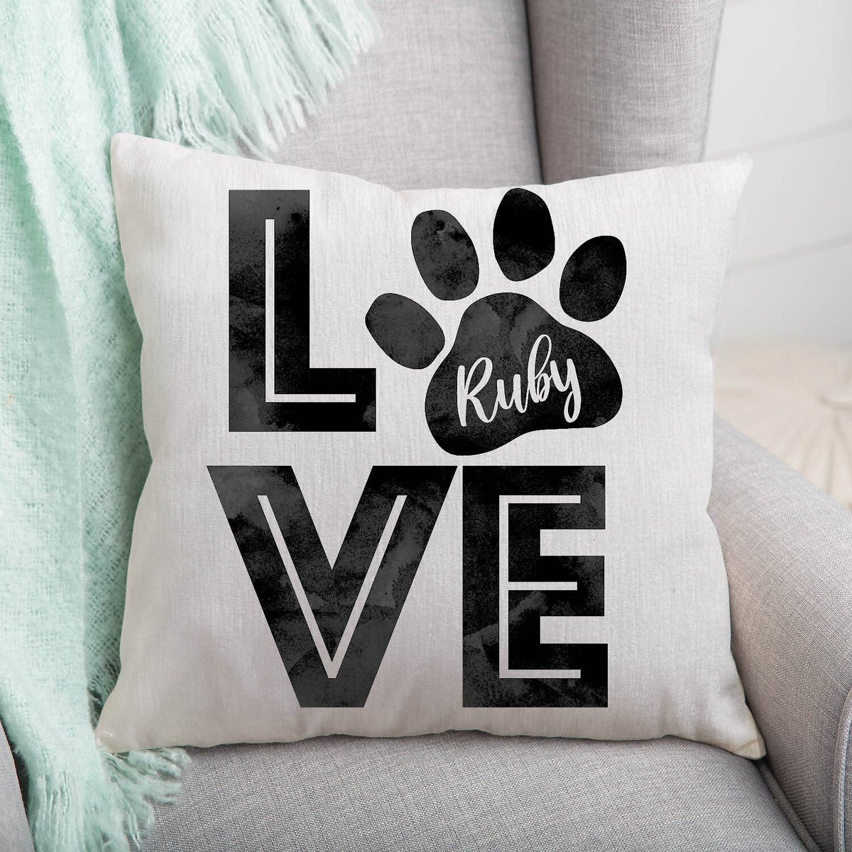 Custom Personalization Solutions Love my Pooch Personalized Throw Pillow