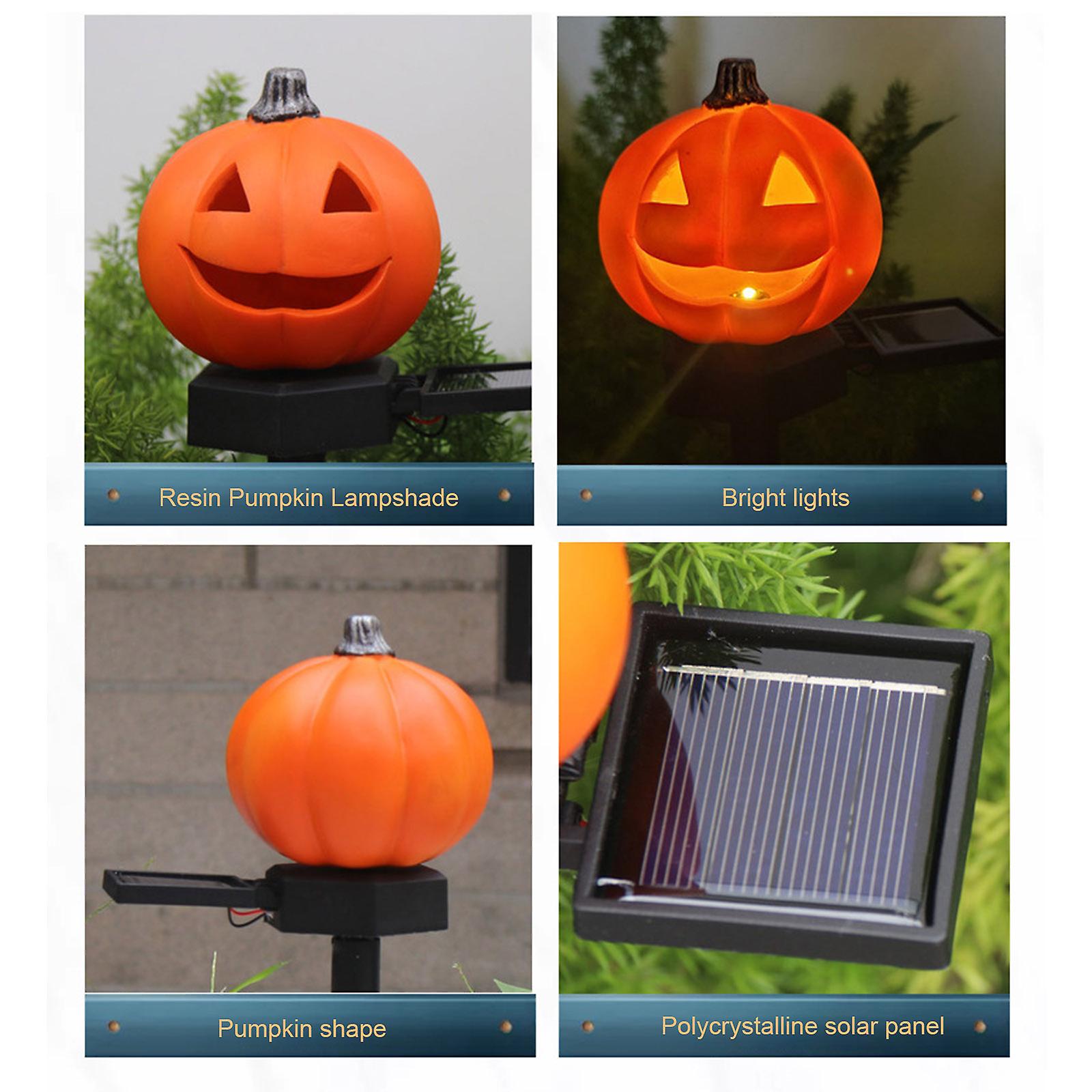 Halloween Solar Lawn Light Pumpkin Outdoor Landscape Decorative Festive Lamp For Patio Garden Yard Path No.253814