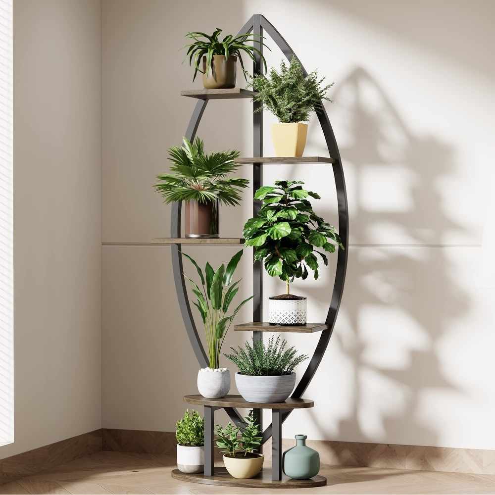 EROMMY Metal Plant Stand for Indoor Plants Multiple  Plant Shelf for Planter Display  Half Moon Plant Stand for Balcony