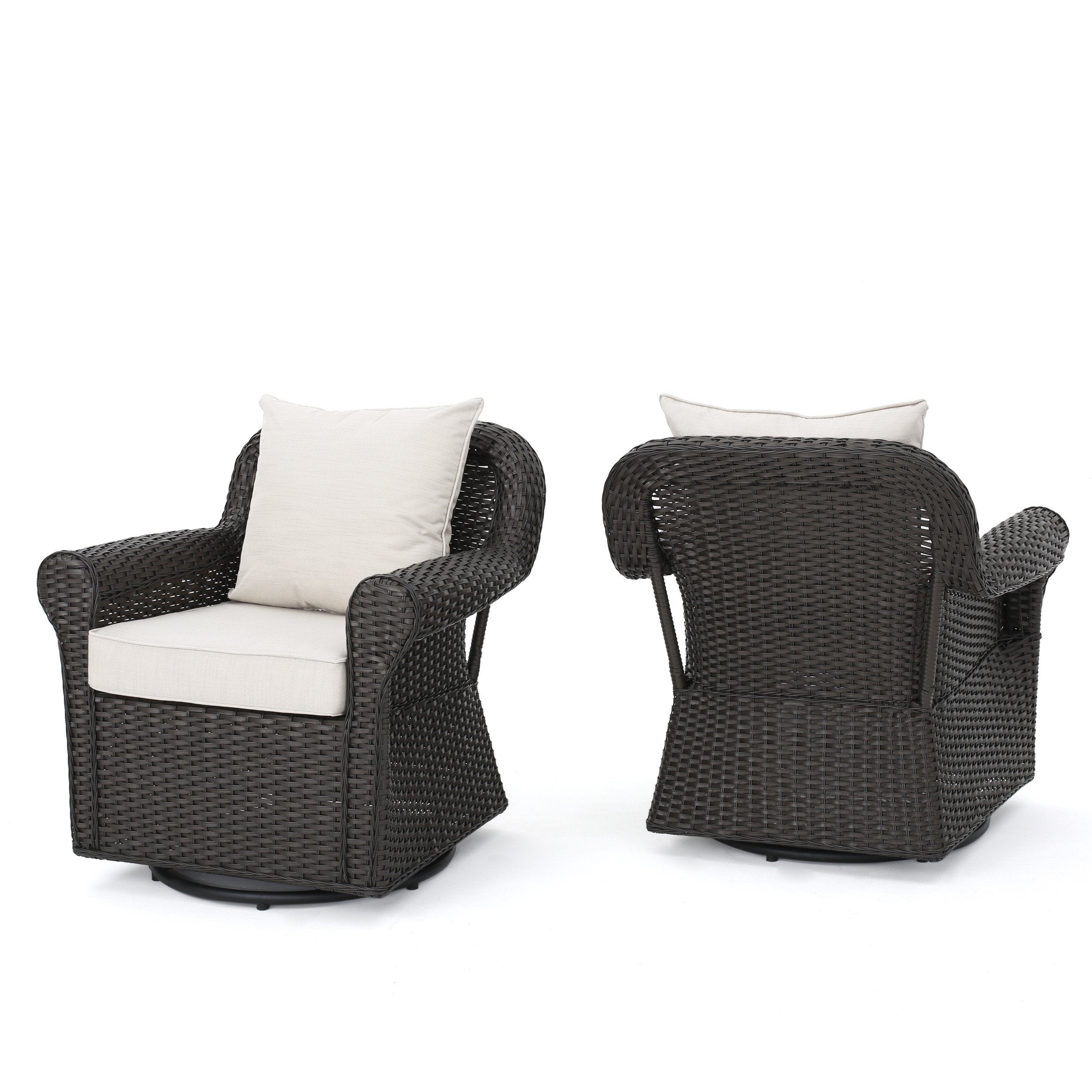 Admiral Outdoor Wicker Swivel Rocking Chair w/Water Resistant Cushions