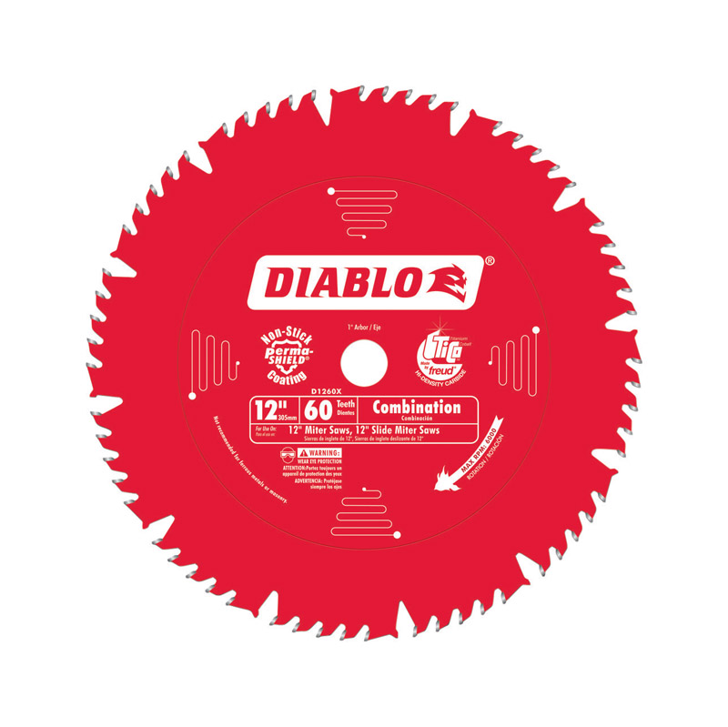 Diablo 12 in. D X 1 in. Carbide Circular Saw Blade 60 teeth