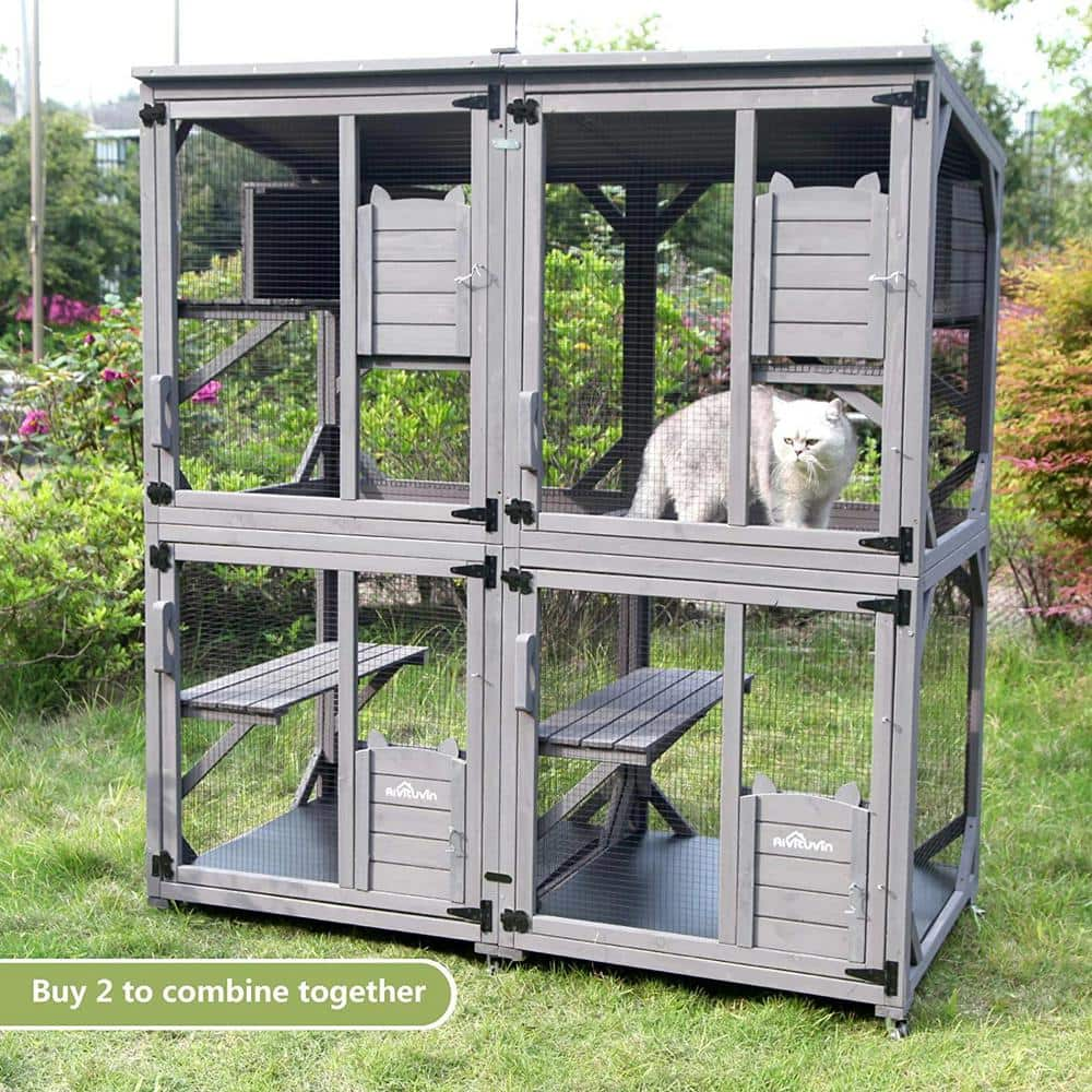 aivituvin Cat House, Outdoor Cat Catio (Inner Space 13.2 sq. ft.) AIR22