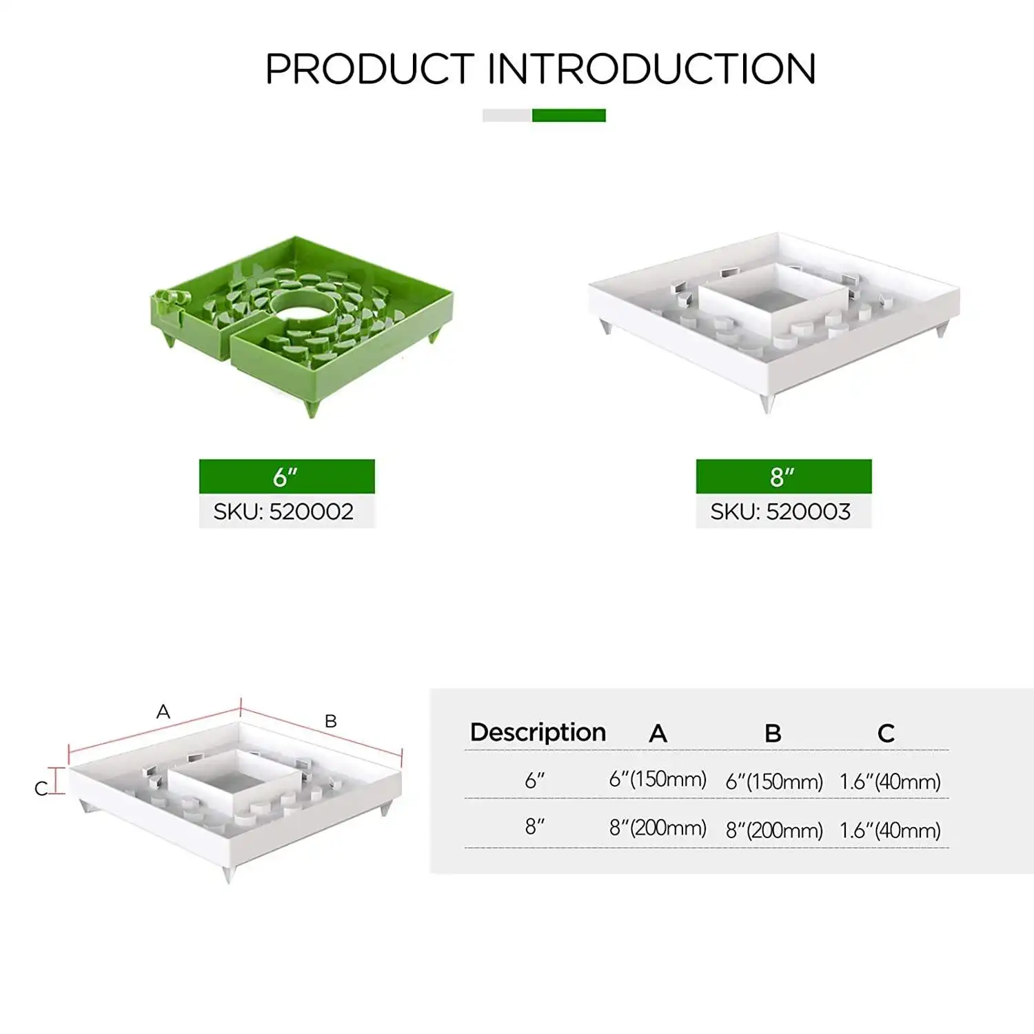 Factory Direct Supply High Quality 4/6/8 Inch Rock wool Cube Drip Caps Cover For Flood Table