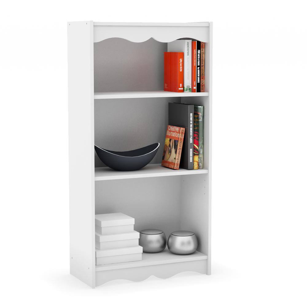 CorLiving Hawthorn 48 in. Frost White Wood 3-shelf Standard Bookcase with Adjustable Shelves LHN-710-S