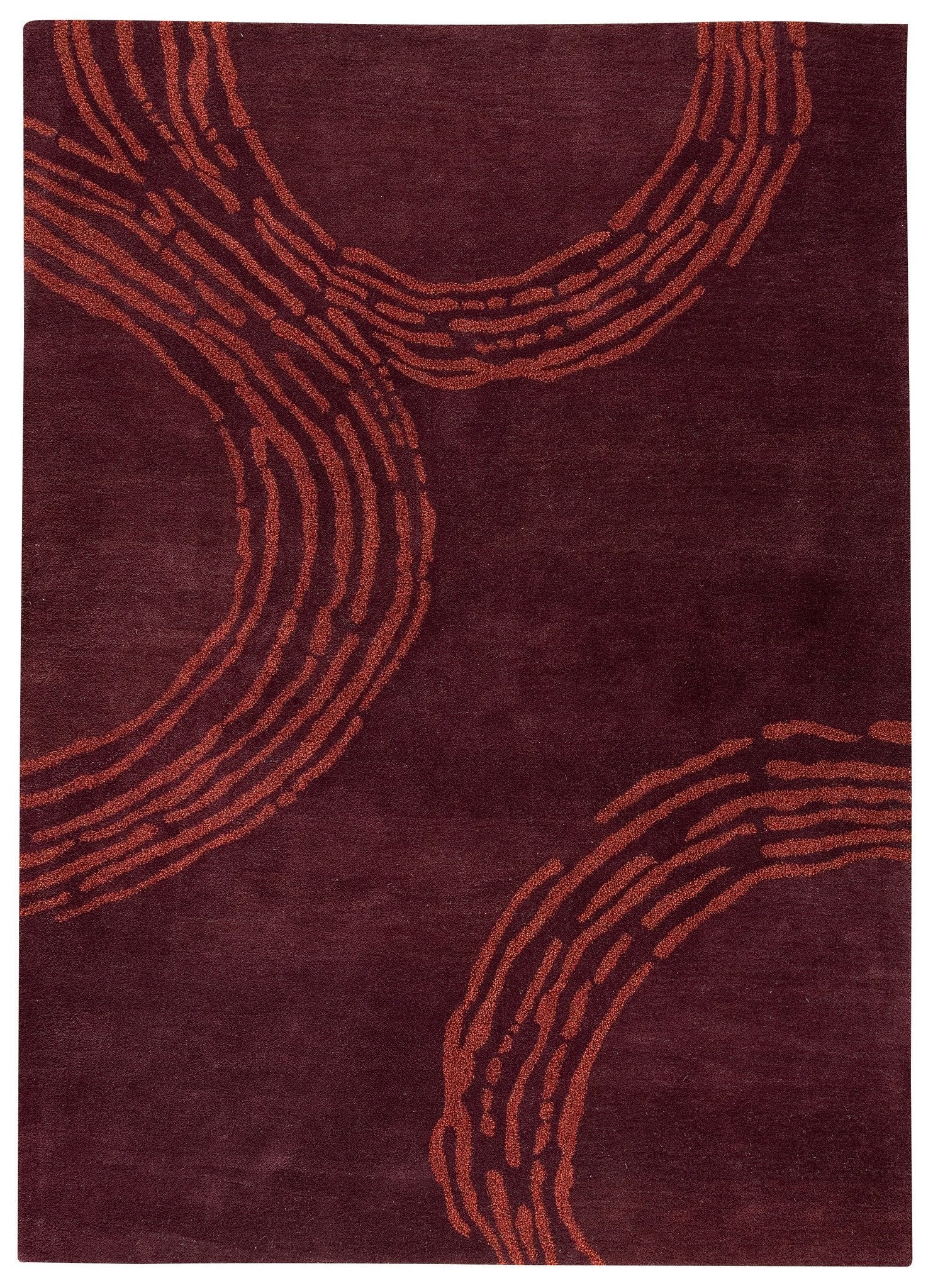 Pamplona Collection Hand Tufted Wool Area Rug in Plum