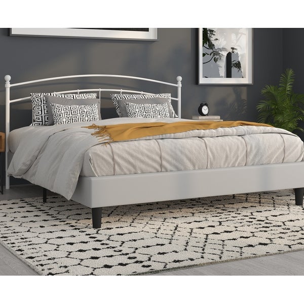 Pulman Classic King Size White Metal Headboard - - 37060172