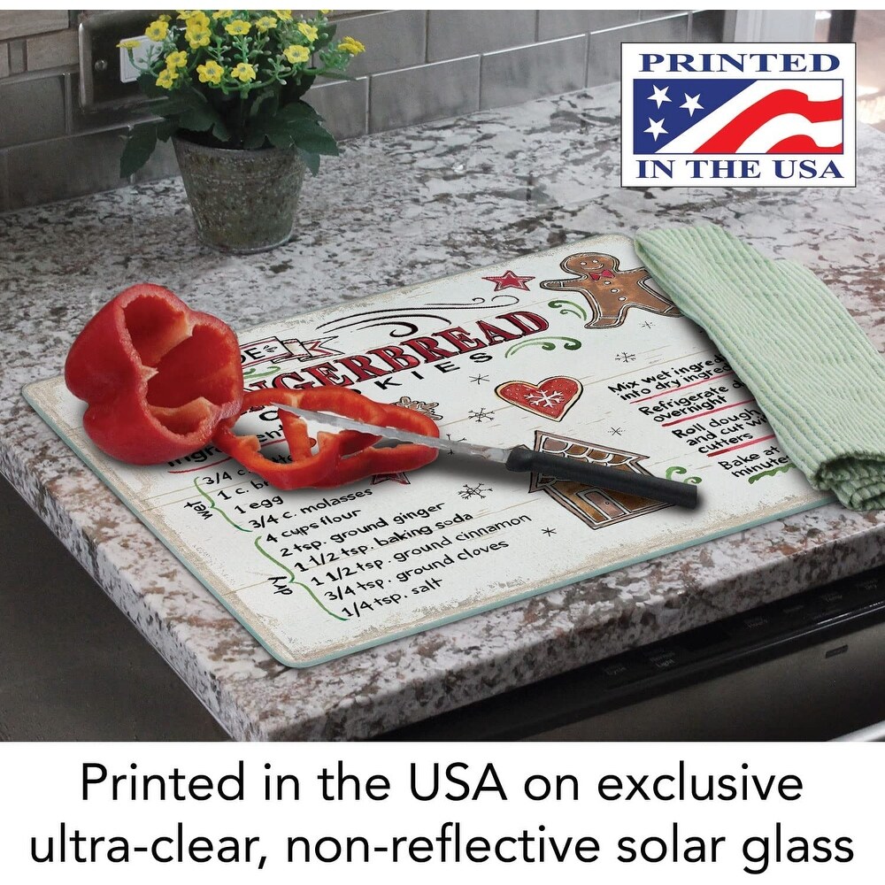 CounterArt Holiday Treats Decorative 3mm Heat Tolerant Tempered Glass Cutting Board 15\