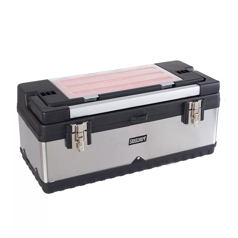 Stalwart 18-Compartment and Removable Tray Portable Tool Box