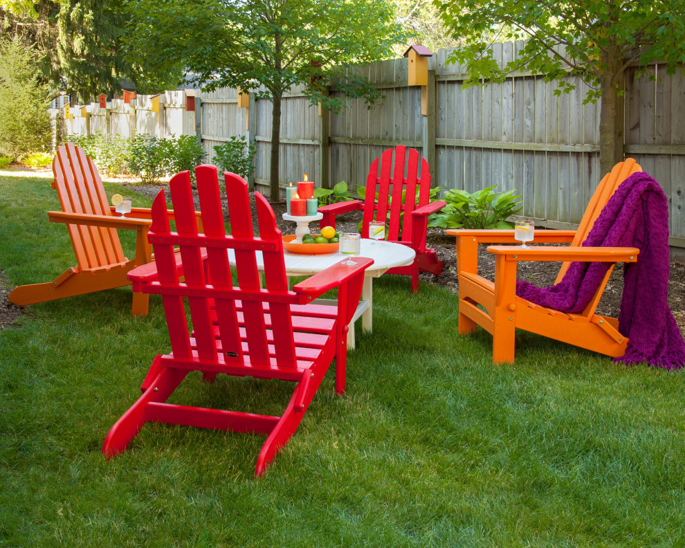 Polywood Classic Folding Adirondack 5 Piece Conversation Group   Contemporary   Outdoor Lounge Sets   by POLYWOOD  Houzz