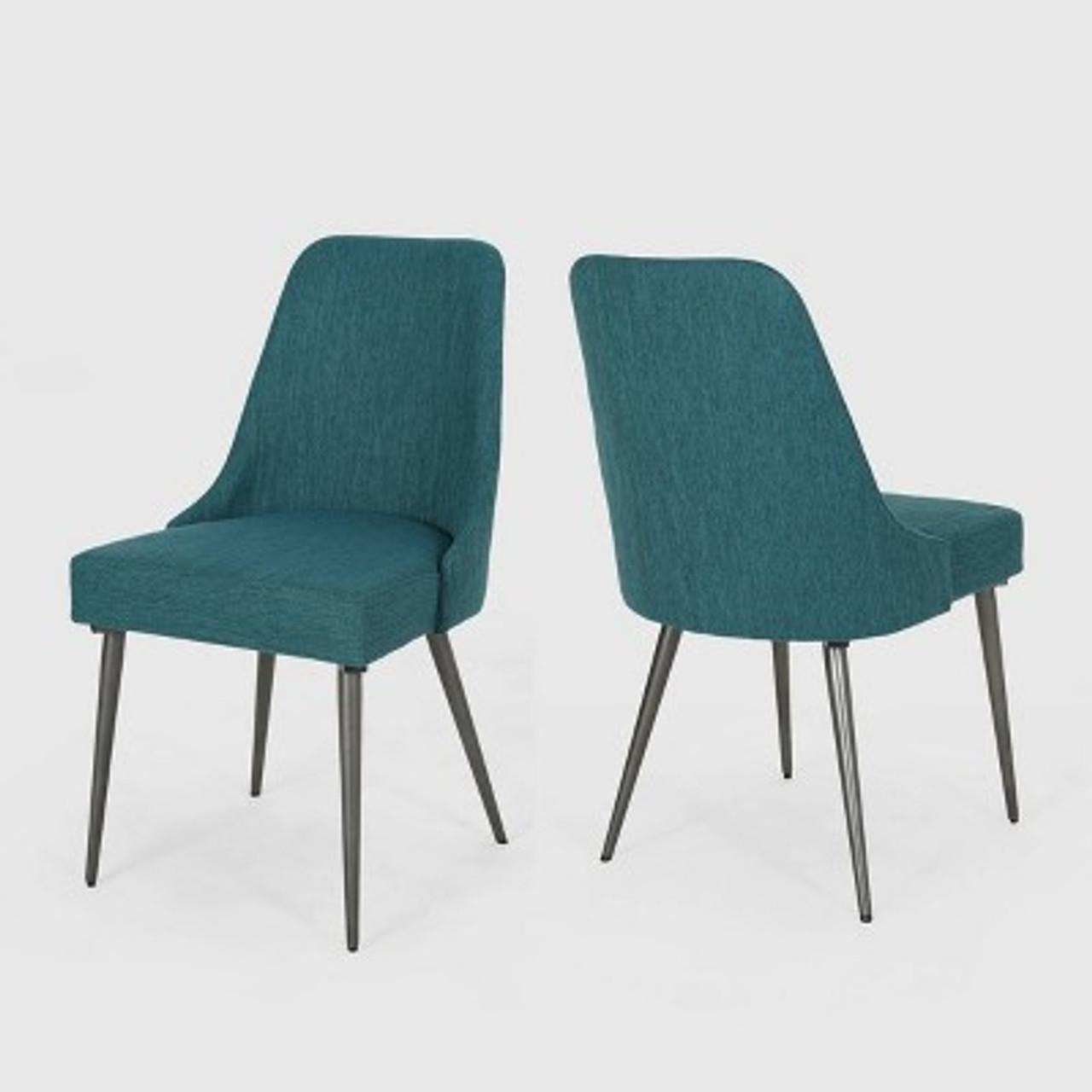 Set of 2 Alnoor Modern Dining Chairs Teal - Christopher Knight Home