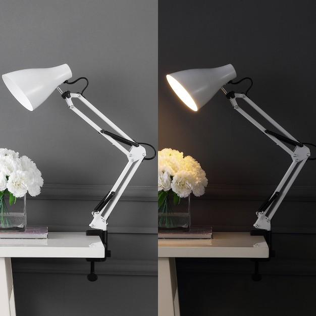 Odile Classic Industrial Adjustable Articulated Clamp on Task Lamp includes Led Light Bulb Jonathan Y