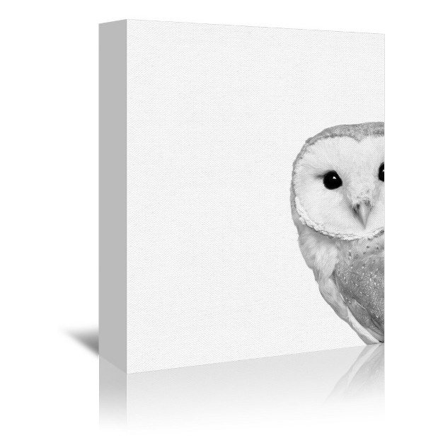 Americanflat Animal Minimalist Barn Owl By Nuada Wrapped Canvas