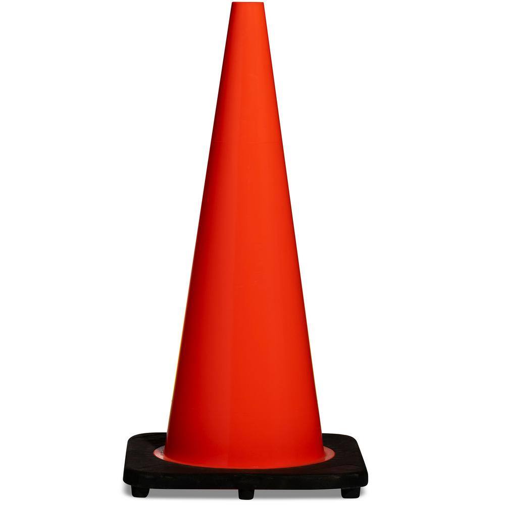 BOEN 28 in. Orange PVC Non Reflective Traffic Safety Cone TC-28