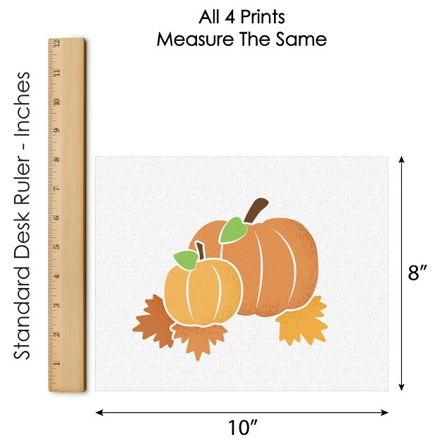 Big Dot Of Happiness Pumpkin Patch Unframed Fall Halloween Or Thanksgiving Linen Paper Wall Art Set Of 4 Artisms 8 X 10 Inches