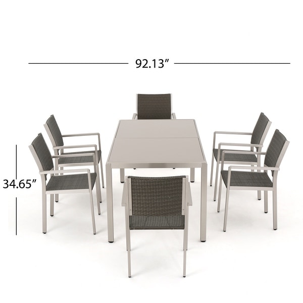 Cape Coral Outdoor 7piece Aluminum Dining Set by Christopher Knight Home