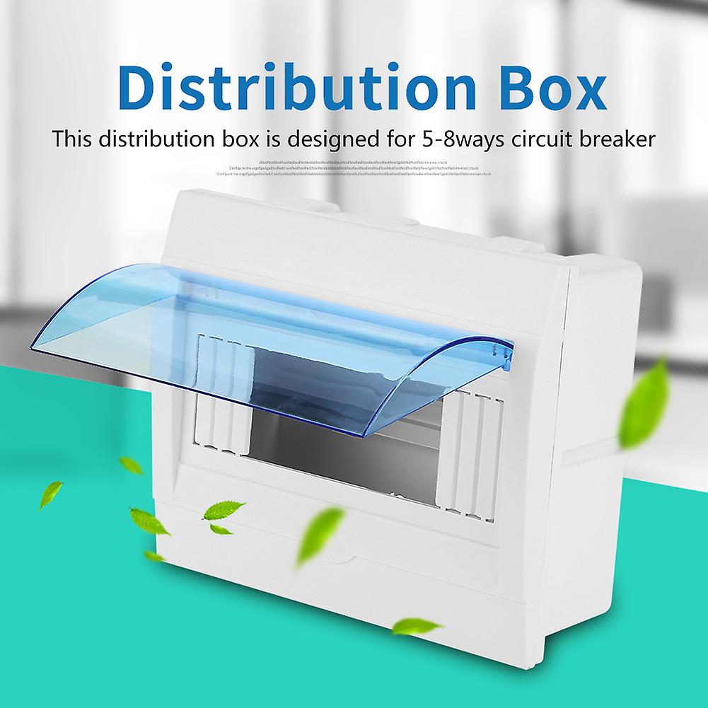 1pc Plastic Distribution Protection Box For 5-8 Ways Circuit Breaker Indoor On The Wall