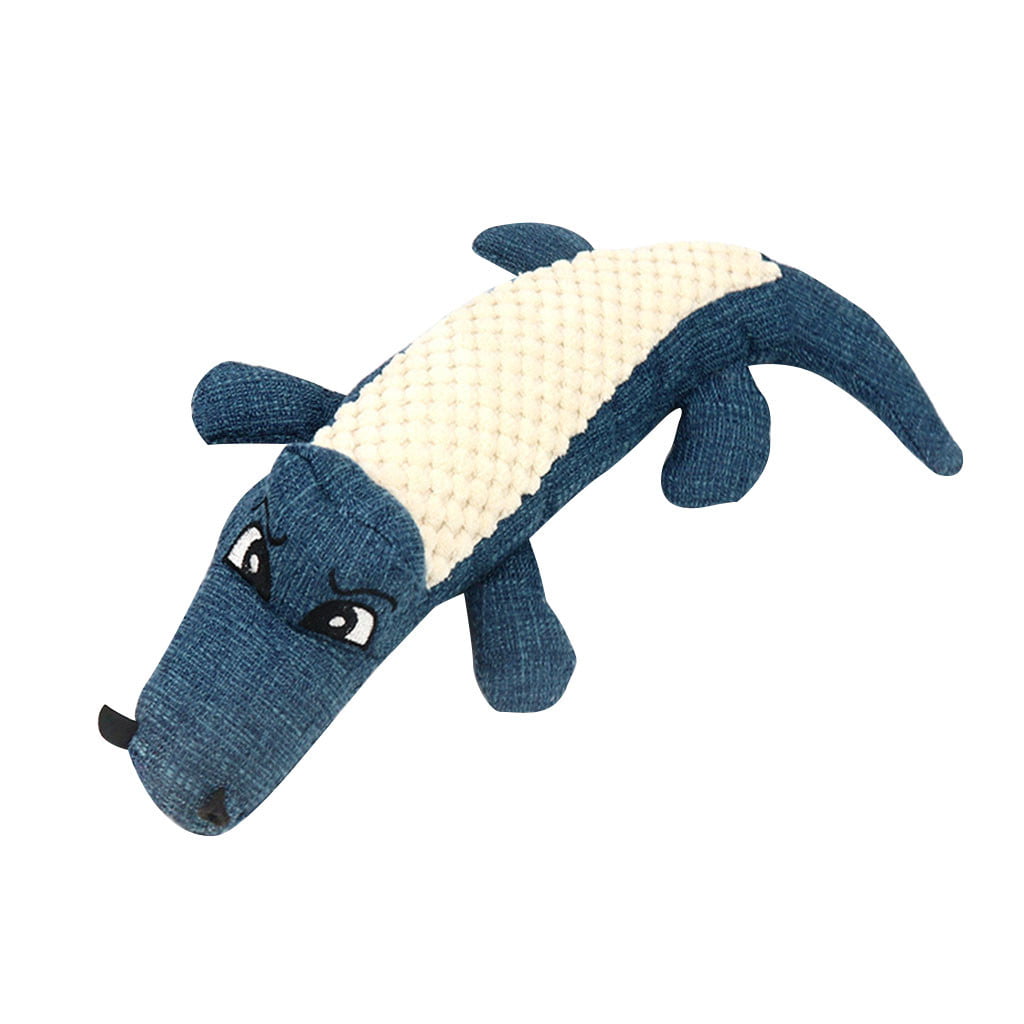 Fridja Skinny Peltz No Stuffing Squeaky Plush Dog Toy， Crocodile， Raccoon， and Squirrel - Large