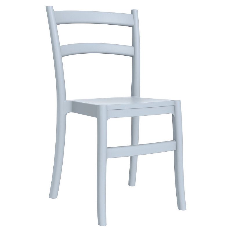 33.5 Silver Gray Solid Patio Dining Armless Chair