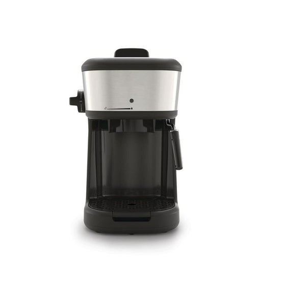 4-Shot Steam Espresso， Cappuccino， and Latte Maker in Black