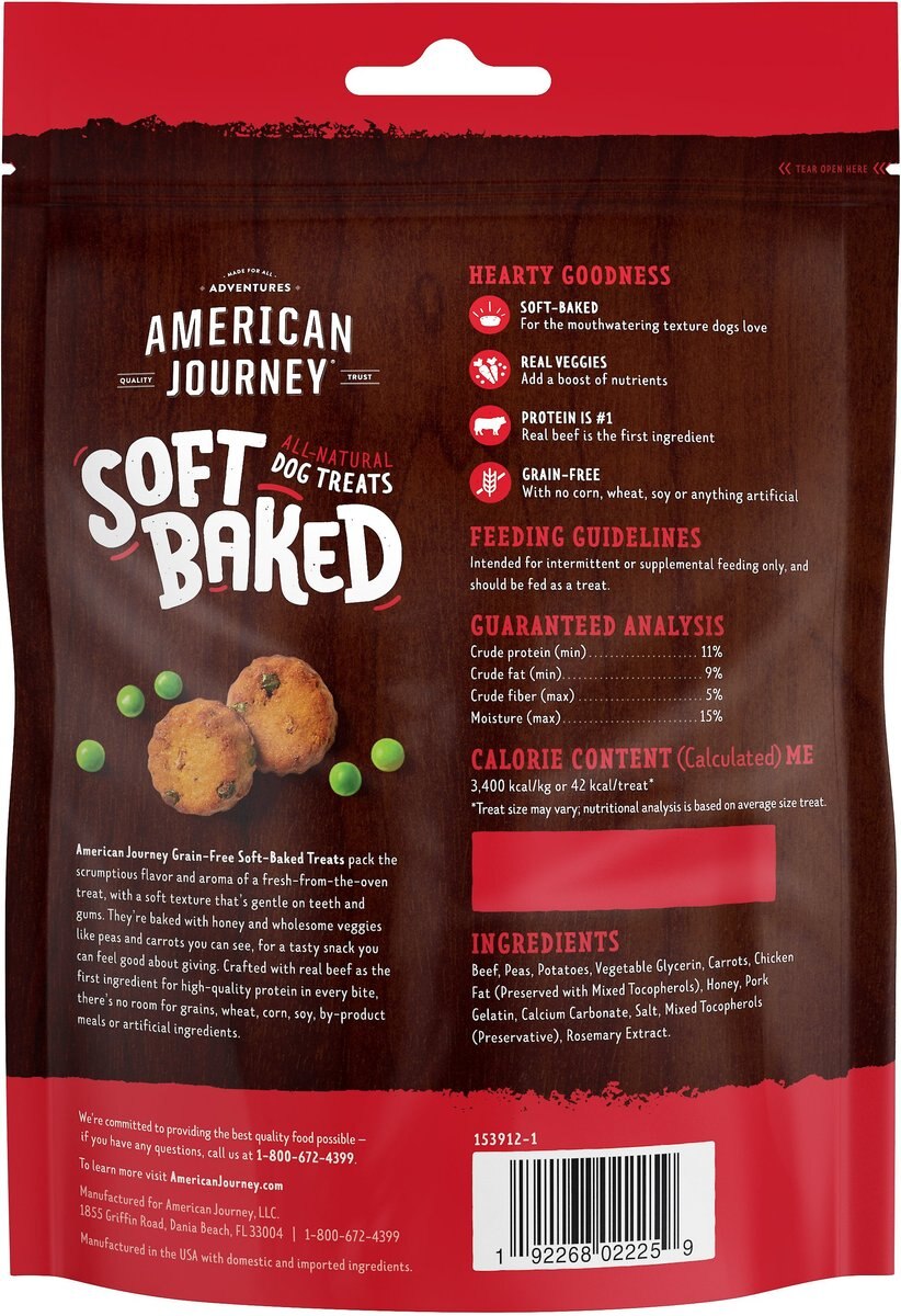 American Journey Beef Recipe Grain-Free Soft-Baked Dog Treats