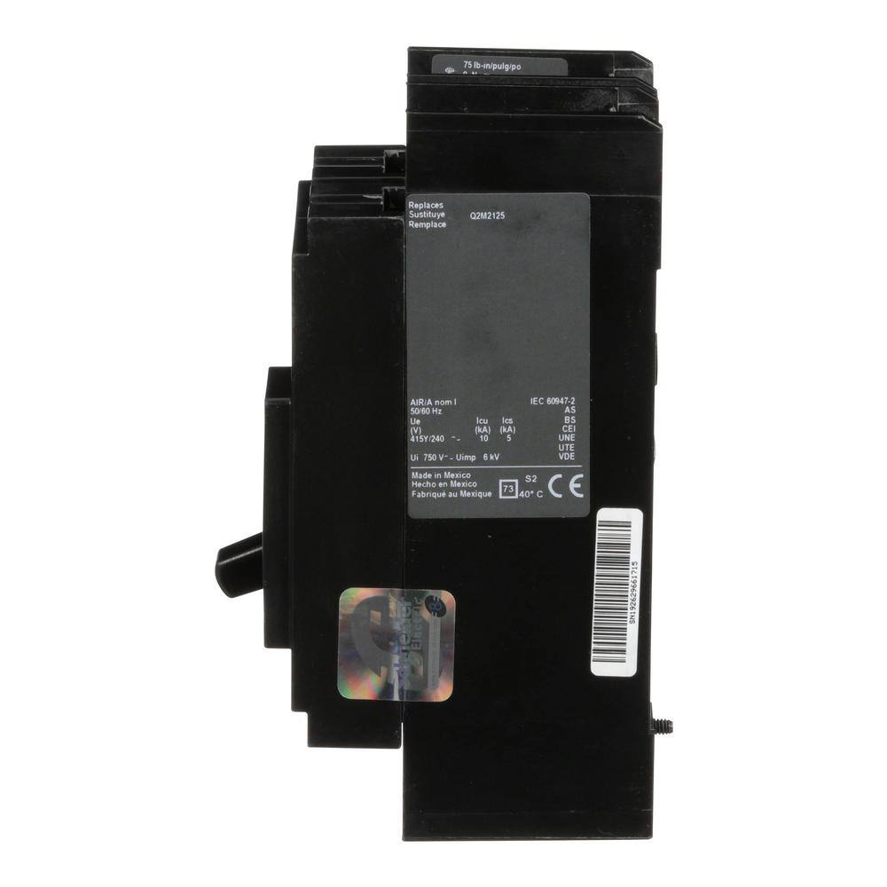 Square D PowerPact 125 Amp 10kA 2-Pole Q-Frame Molded Case Circuit Breaker QBP22125TM