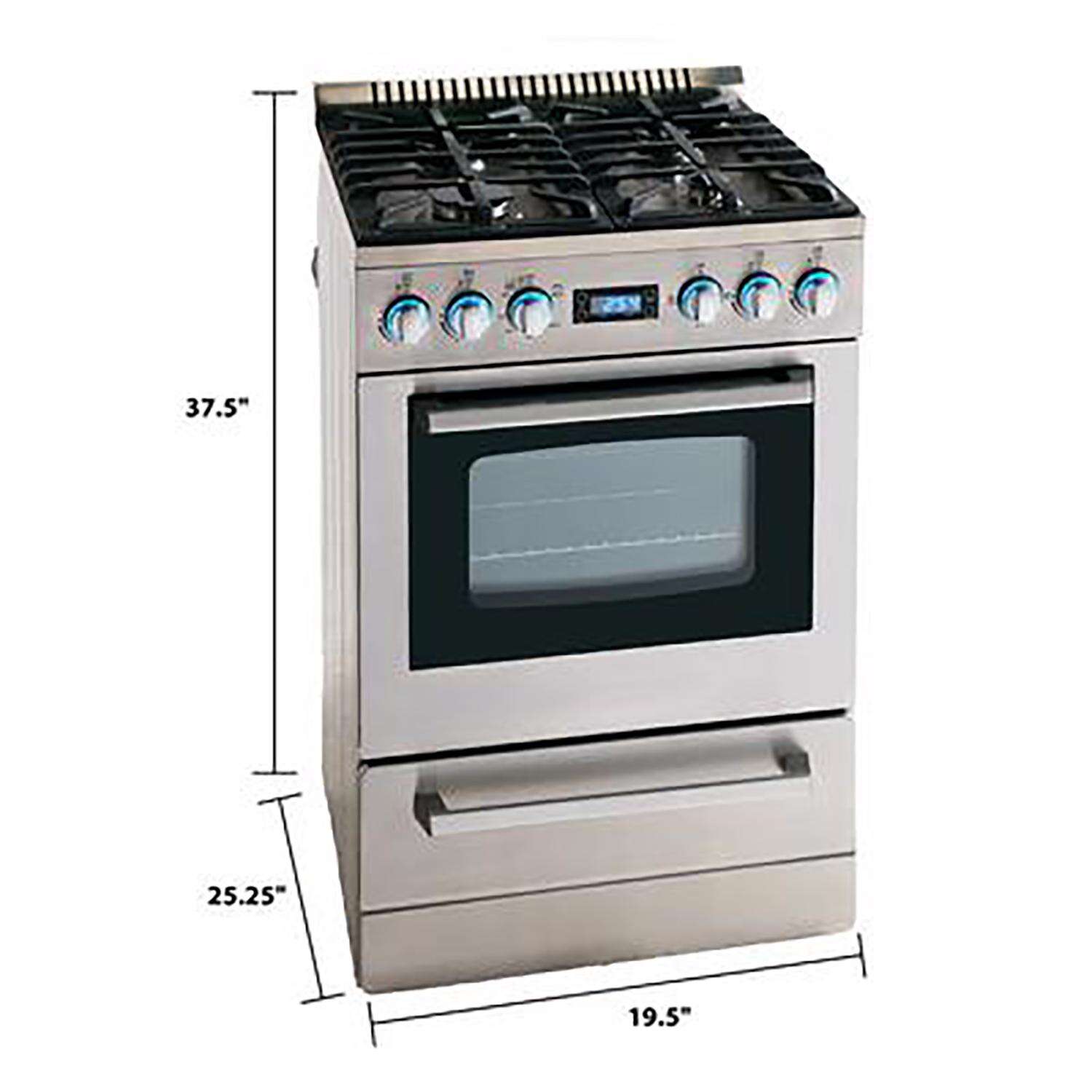 Avanti 2.6 cu ft Black/Silver Gas Range 750 W