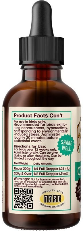 Hemp Well Calm Bird Oil Supplement， 2-oz bottle