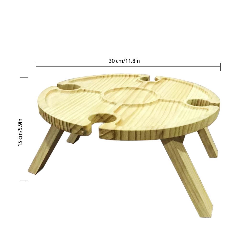 1111Fourone Barbecue Wine Table Wooden Outdoor Glass Table Foldable Portable Picnic Wine Holder for Camping