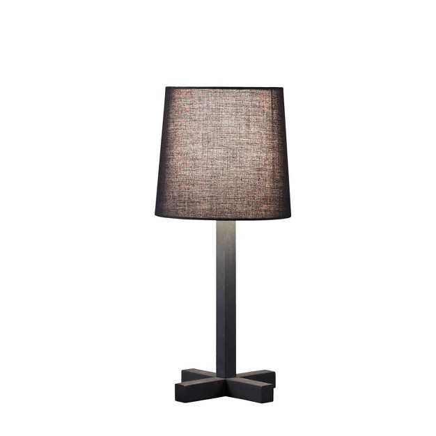 Traditional Metal Table Lamp With Cross Leg Base Black Ore International