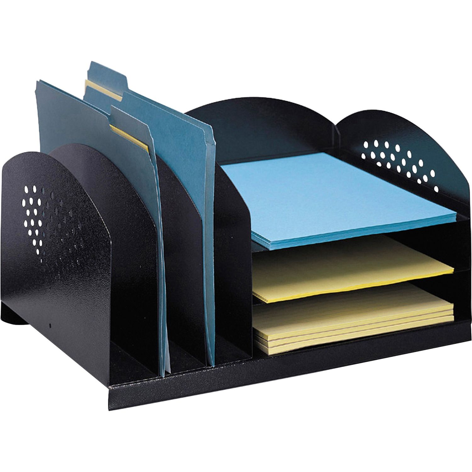 3 and 3 Combination Rack Desktop Organizers by Safco Products SAF3167BL