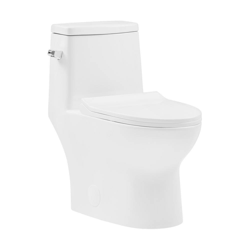 Swiss Madison Ivy One-Piece 1.28 GPF Toilet Single Flush Elongated Toilet in Glossy White Seat Included SM-1T283