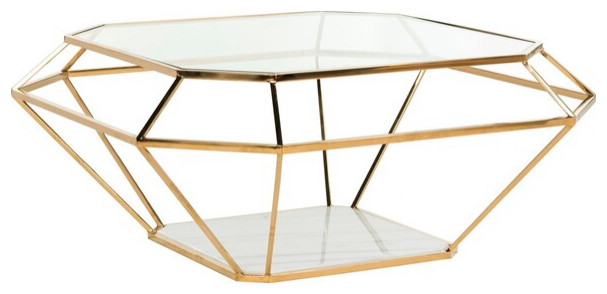 Abena Geometric Coffee Table Gold Safavieh   Contemporary   Coffee Tables   by Safavieh  Houzz