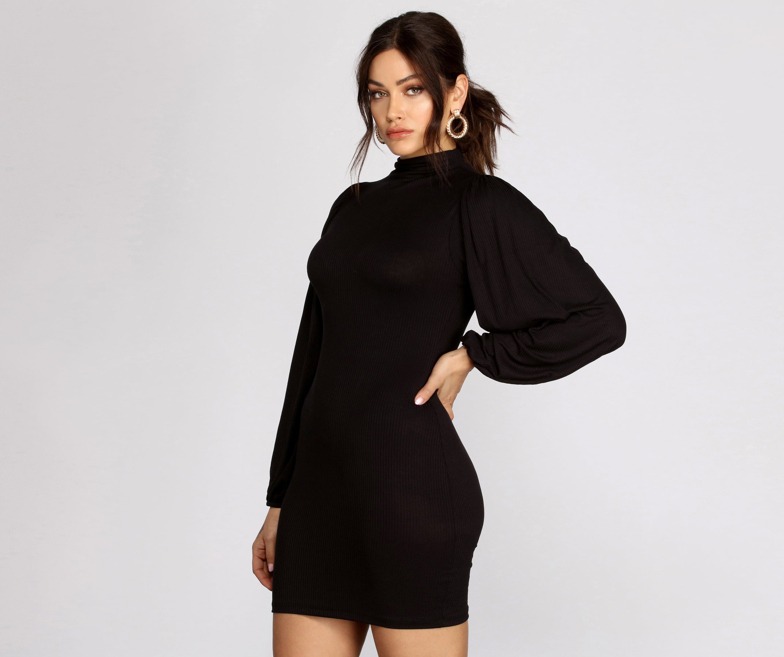 Casual Chick Mock Neck Mini Dress