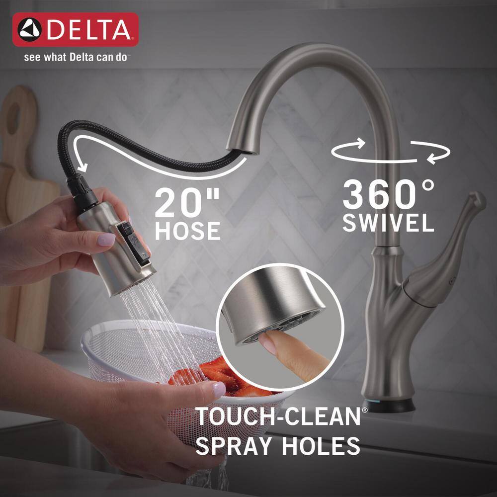 Delta Ophelia Single Handle Touch-On Pull Down Sprayer Kitchen Faucet with Touch2O Technology in Stainless Steel 19888TZ-SP-DST