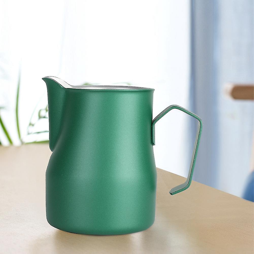 350ml Stainless Steel Milk Frothing Cup Coffee Pitcher Jug Latte Art for Coffee Shop (Green)